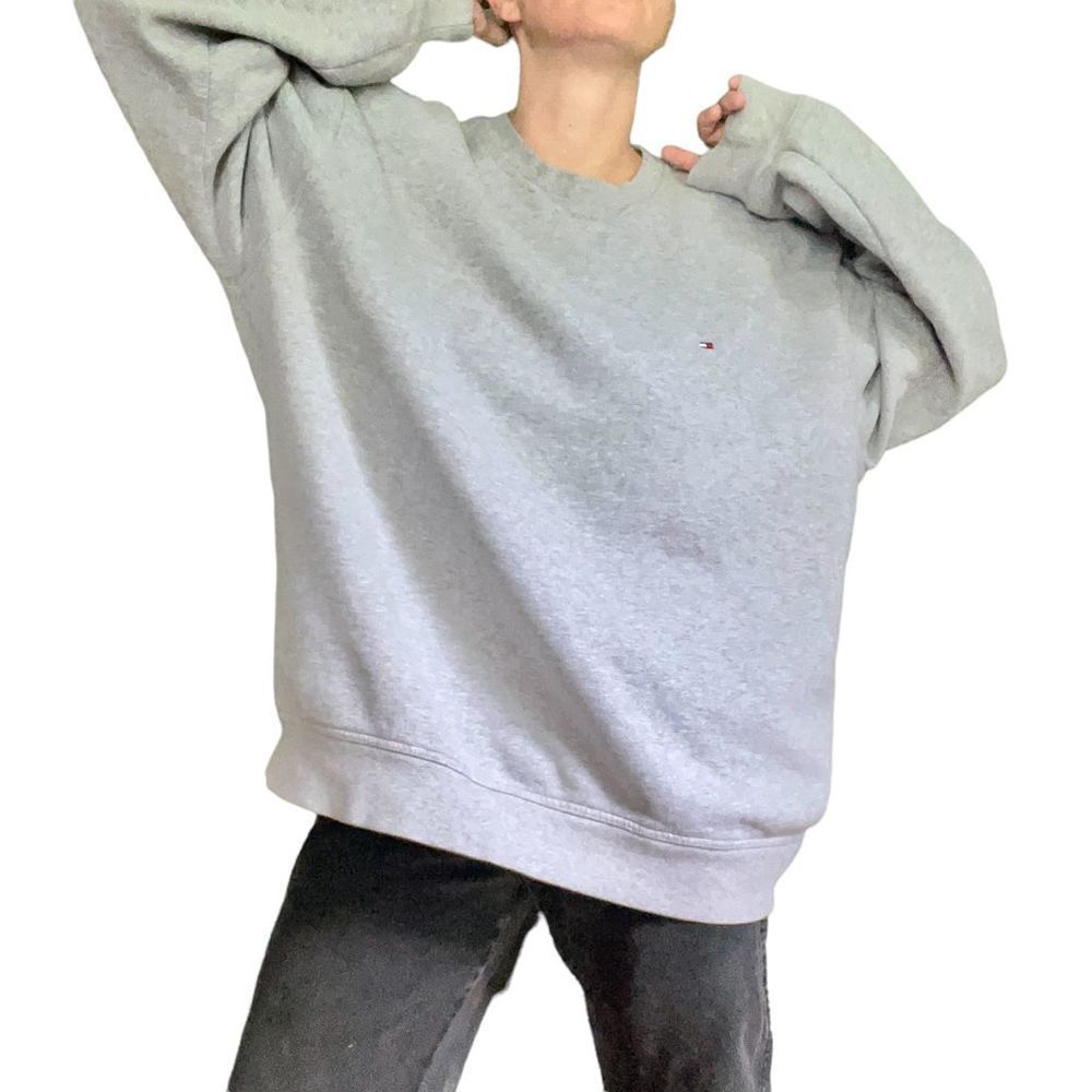 Y2K Vintage Tommy Hilfiger Logo Heather Gray XXL Crewneck Sweatshirt